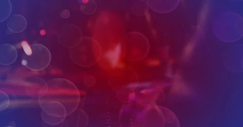 Displaying abstract bokeh light pattern in digital composition, featuring red to Foto stock