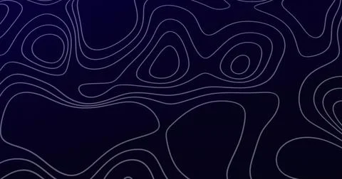 Displaying abstract contour line pattern flowing across deep navy background, Stock Illustration