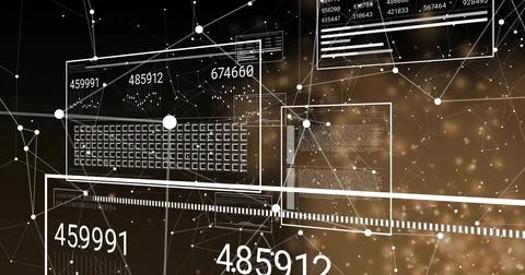 Displaying abstract data visualization in digital network simulation with 스톡 일러스트