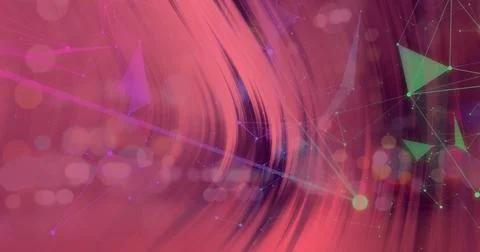 Displaying abstract digital wave pattern swirling in virtual network background, 스톡 사진