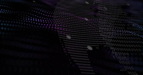 Displaying abstract dot-matrix map pattern shimmering in virtual pixel display, Stock-Illustration