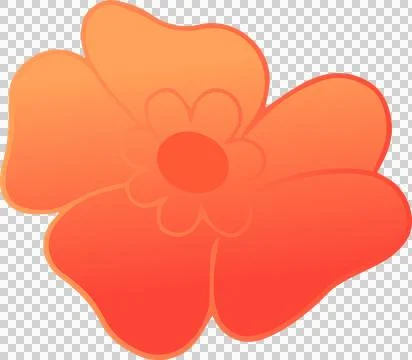 Displaying abstract flat flower icon with layered petals, yellow-red gradient, Stock Illustration