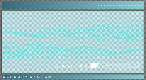 Displaying abstract loading screen on transparent layer with cyan waves, Stock Illustration