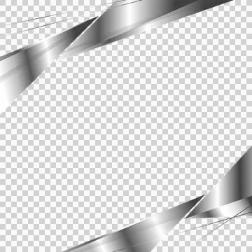 Displaying abstract metal ribbons with gradient highlights and thin lines on Illustration
