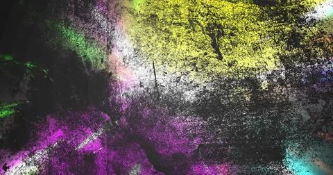 Displaying abstract multicolored cracked painted surface on urban wall, with Stock Illustration