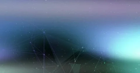Displaying abstract network glowing in digital space with thin lines, nodes, Stock Photos