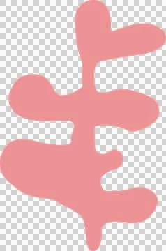 Displaying abstract pink shape echoing coral leaf lobes in flat design, Illustrazione stock