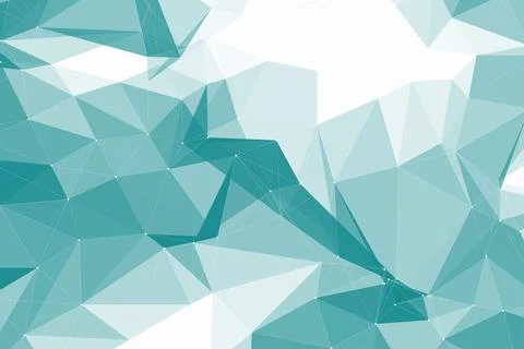 Displaying abstract polygonal mesh across flat design, highlighting teal white 库存插图