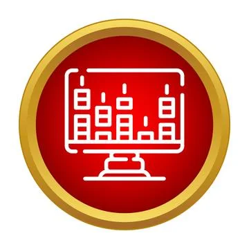 Displaying audio equalizer bars on computer monitor screen Stock Illustration
