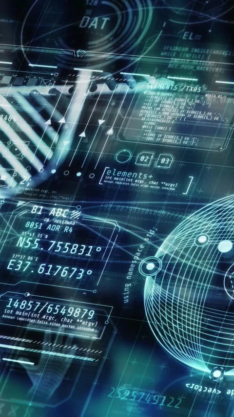 Displaying biotech data and scientific information in cyberspace Stock Footage 345667081