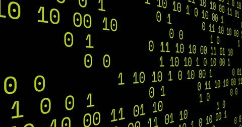 Displaying bright green binary digits streaming in code matrix, data Stock Illustration