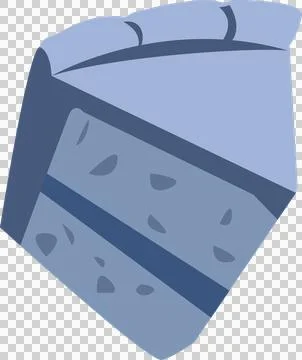 Displaying cake slice in flat showing blue tiers, frosting and sprinkles on Stock Illustration