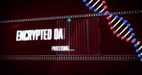 Displaying center panel showing ENCRYPTED DA PROCESSING Stock Illustration