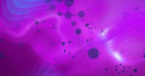 Displaying centered abstract molecular pattern filling digital art, with atom 스톡 일러스트