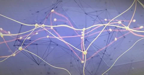 Displaying centered abstract network on digital display, showing glowing nodes, Stockillustratie