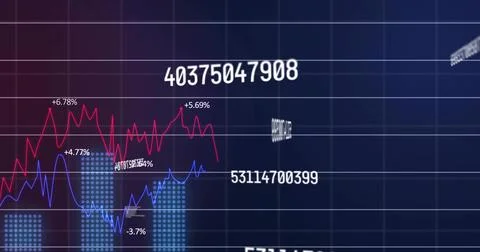Displaying centered dashboard visualization onscreen, showing red and blue lines Stock Illustration