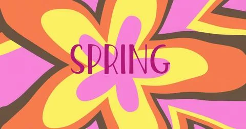 Displaying centered large stylized flower filling poster, with thick brown Illustrazione stock