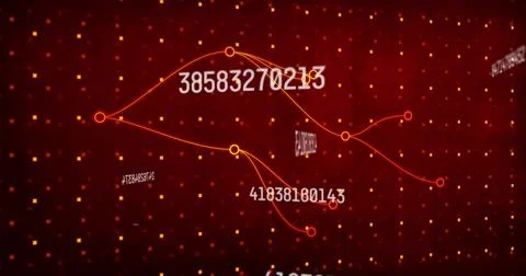 Displaying centered network graph in data space, featuring circular node markers Stock Illustration