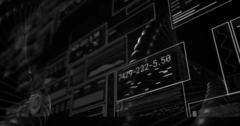 Displaying centered translucent HUD showing 7429-222-5 Stock Illustration