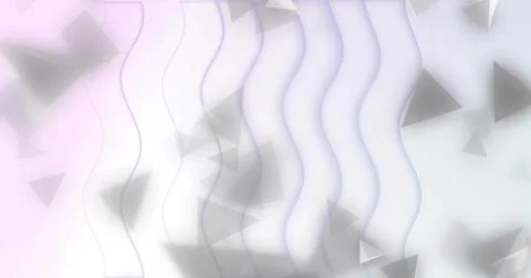 Displaying centered wavy bands across pastel pink-blue gradient with triangles, Stockillustratie