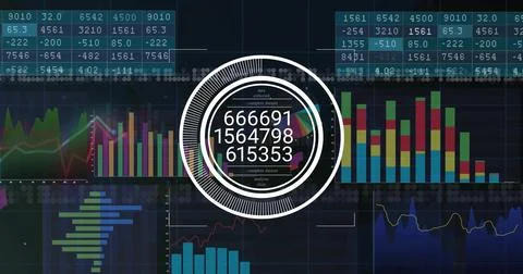 Displaying central circular data visualization on dashboard, with numeric 스톡 사진