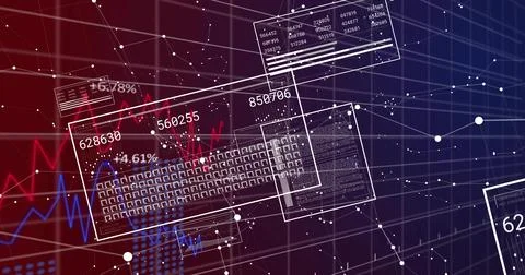 Displaying central clear keyboard panel floating in 3D analytics dashboard with 스톡 일러스트