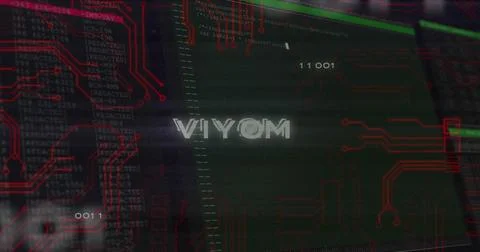 Displaying central dark green panel glitching on electronics console, showing Illustrazione stock