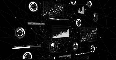Displaying central dashboard cluster floating in HUD wireframe, showing area Stock Photos