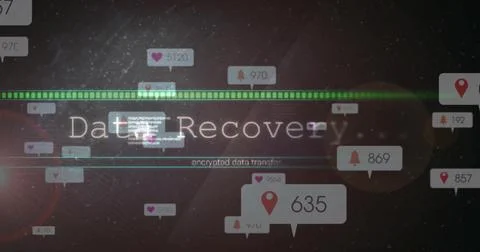 Displaying central Data Recovery UI in dark interface, showing green progress 스톡 일러스트
