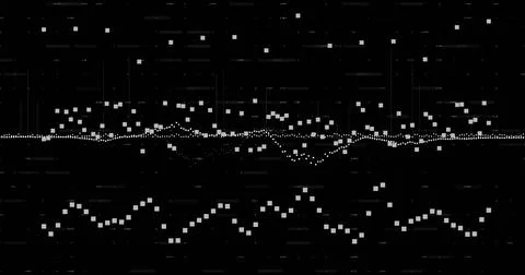 Displaying central dotted waveform and stepped square clusters on digital 스톡 일러스트