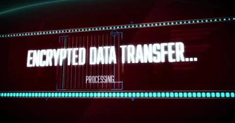 Displaying central ENCRYPTED DATA TRANSFER 写真素材