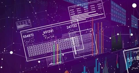 Displaying central glass data panel floating in virtual dashboard showing Stock Photos