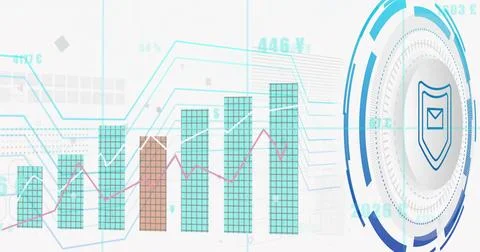 Displaying central grid bars with brown column in UI, showing magenta line and Stock Illustration