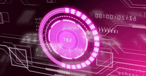 Displaying central HUD ring glowing magenta on dark GUI with wireframe, showing Illustration