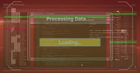 Displaying central processing window on monitoring dashboard, showing yellow Stockillustratie