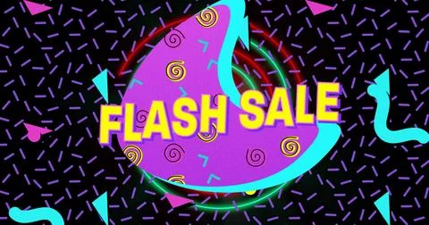 Displaying central purple shape outlined in cyan on retro graphic, featuring Stock Photos