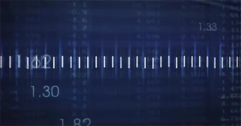 Displaying central scale on navy display, showing white ticks, light spikes, Stock Photos