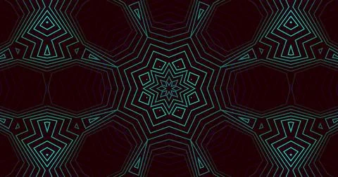 Displaying central star motif in vector wallpaper with concentric-rings, teal Stock Illustration