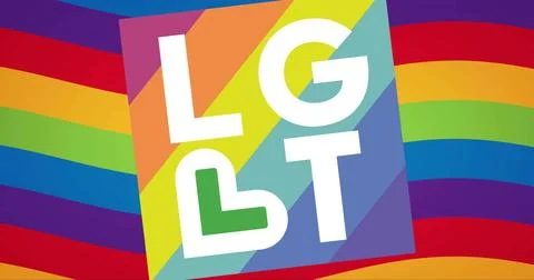 Displaying central tilted square panel in graphic art with slanted rainbow Stockillustratie