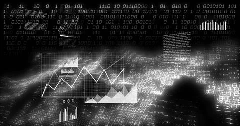 Displaying central translucent data panel in cyberspace, showing white line 스톡 일러스트