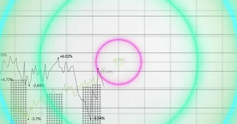 Displaying chart showing dark gray and pale green line graphs on slide, with Stock Illustration