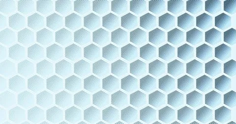 Displaying close-up hex grid filling frame, with hatch lines, soft shadows and イラスト素材