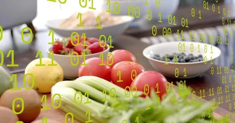 Displaying cluster of celery and red tomatoes sitting on kitchen counter, Stock Photos