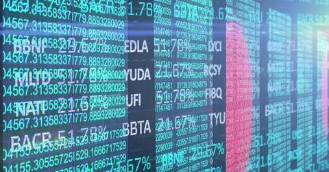 Displaying code panels streaming data on dashboard, with rising bar graph Foto stock