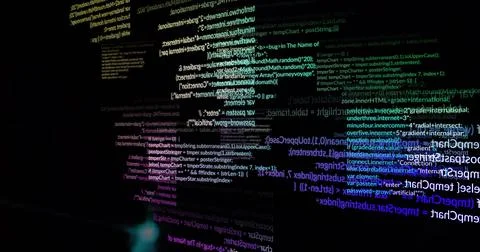 Displaying code snippets and terminal text glowing in virtual console with Photos
