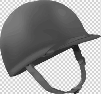 Displaying combat helmet in flat style, shell, straps and buckle on clear Illustrazione stock