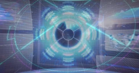 Displaying complex data and technology patterns, futuristic digital interface in Stock Photos