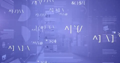 Displaying dashboard overlay in blurred control room, showing UI panels, charts, Stock Photos