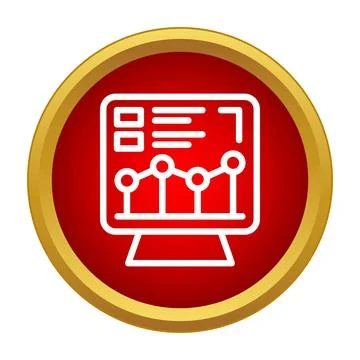 Displaying data analytics monitoring on computer screen icon Illustrazione stock