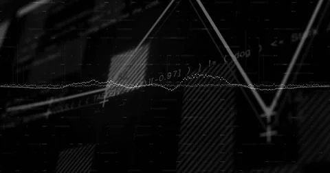 Displaying data dashboard on computer screen, with dotted waveform, V-shaped Stock Illustration